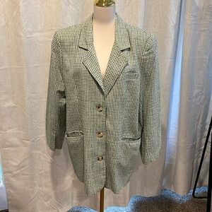 White Stag green and navy blue plaid size 14 blazer
